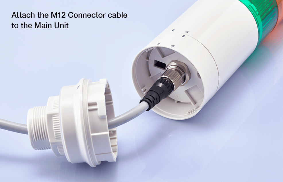 [LR6-WC] Wiring Connection, Attach the M12 Connector cable to the Main Unit
