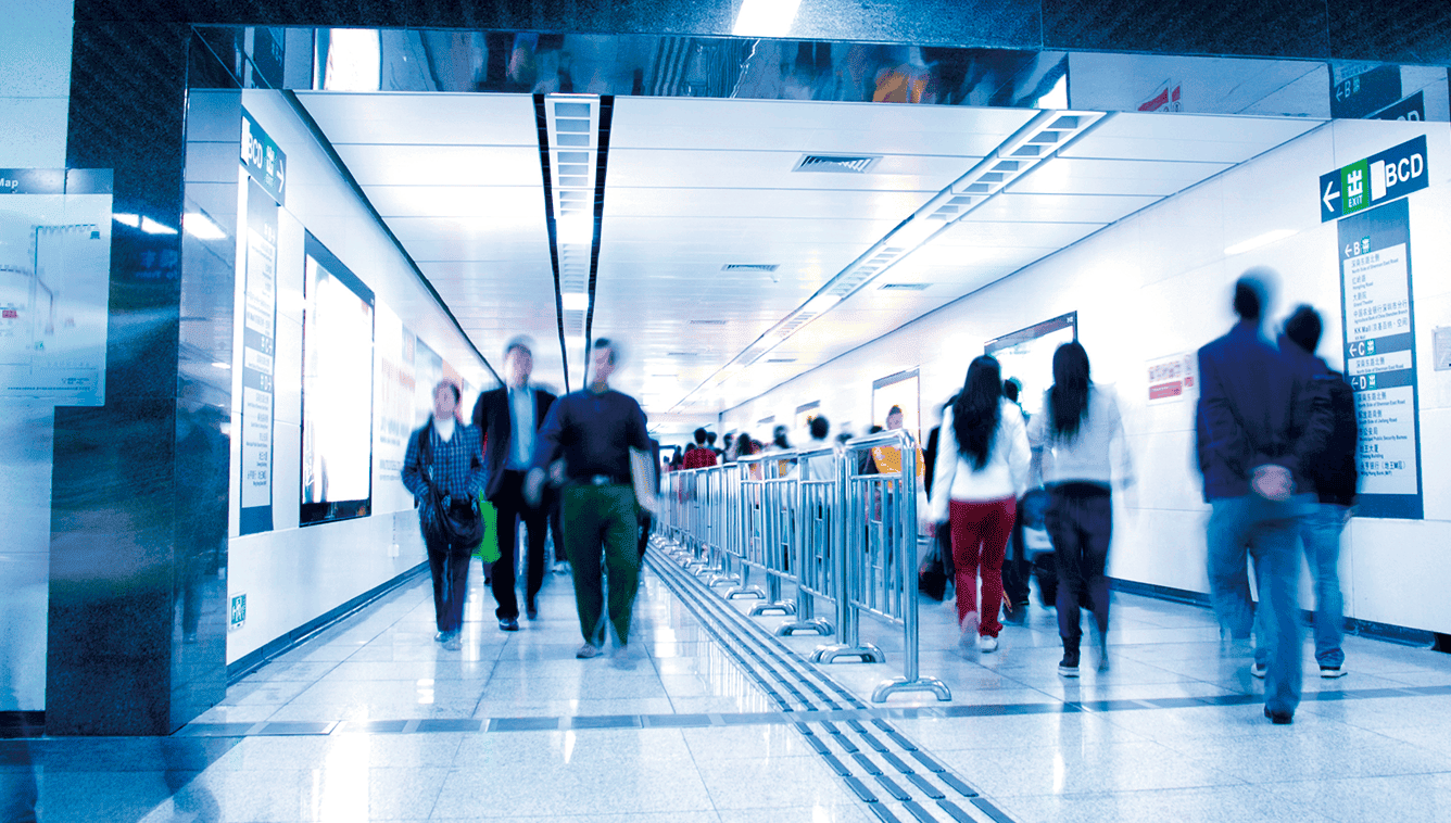 For direction-of-travel display at train stations/commercial facilities.